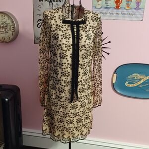 Betsey Johnson Sheer Black Floral Dress Excellent Condition Size 4